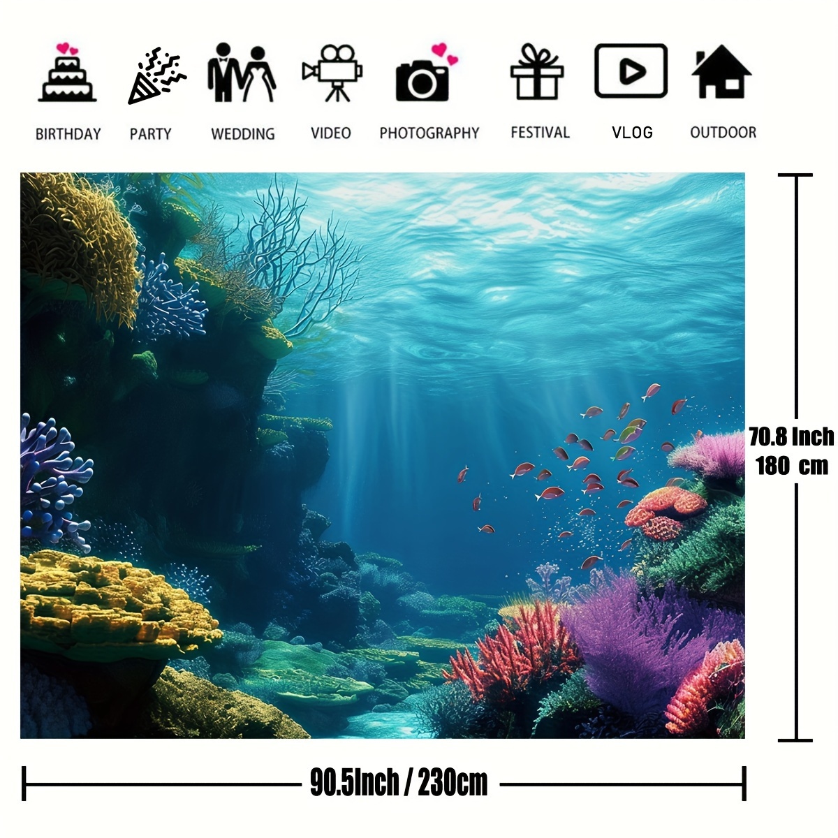 1 pièce, toile de fond 2D repr - Ocean Aquarium avis et prix