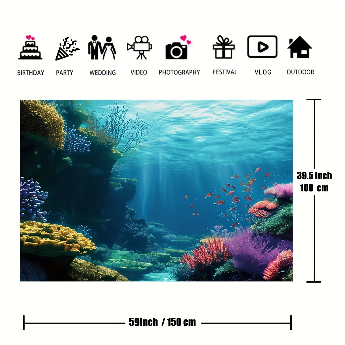 1 pièce, toile de fond 2D repr - Ocean Aquarium avis et prix